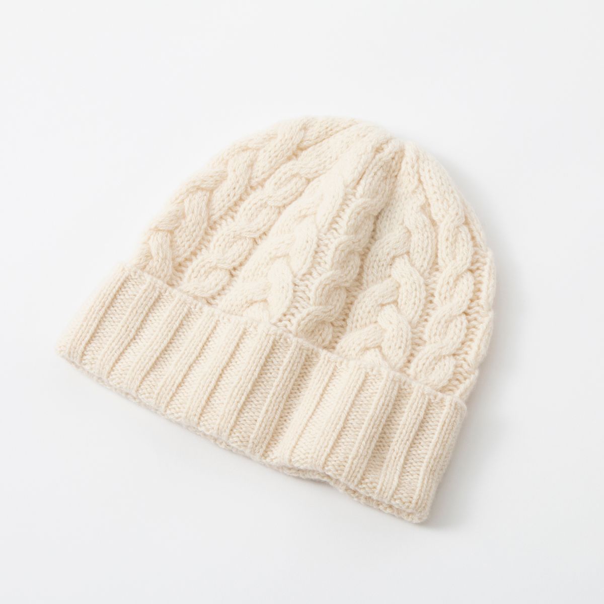 northpeace farm/カシミヤ100%ケーブルニット帽